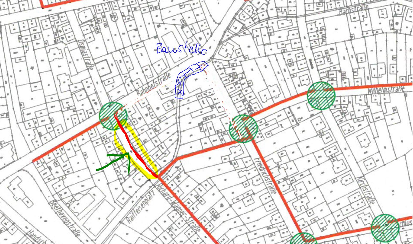 Änderung Schulwegsplan aufgrund Baustelle Bachverdolung RathausplatzBahnhofstraße20242025.JPG